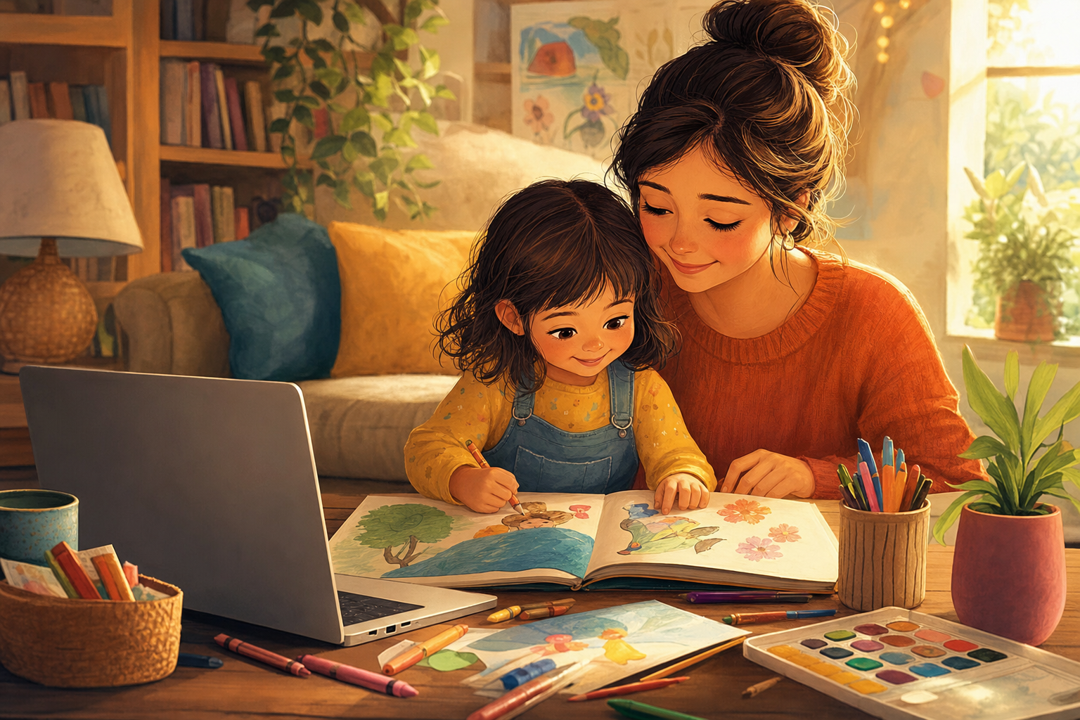 Quality Time: Gemeinsam mit dem Kind ein Buch gestalten