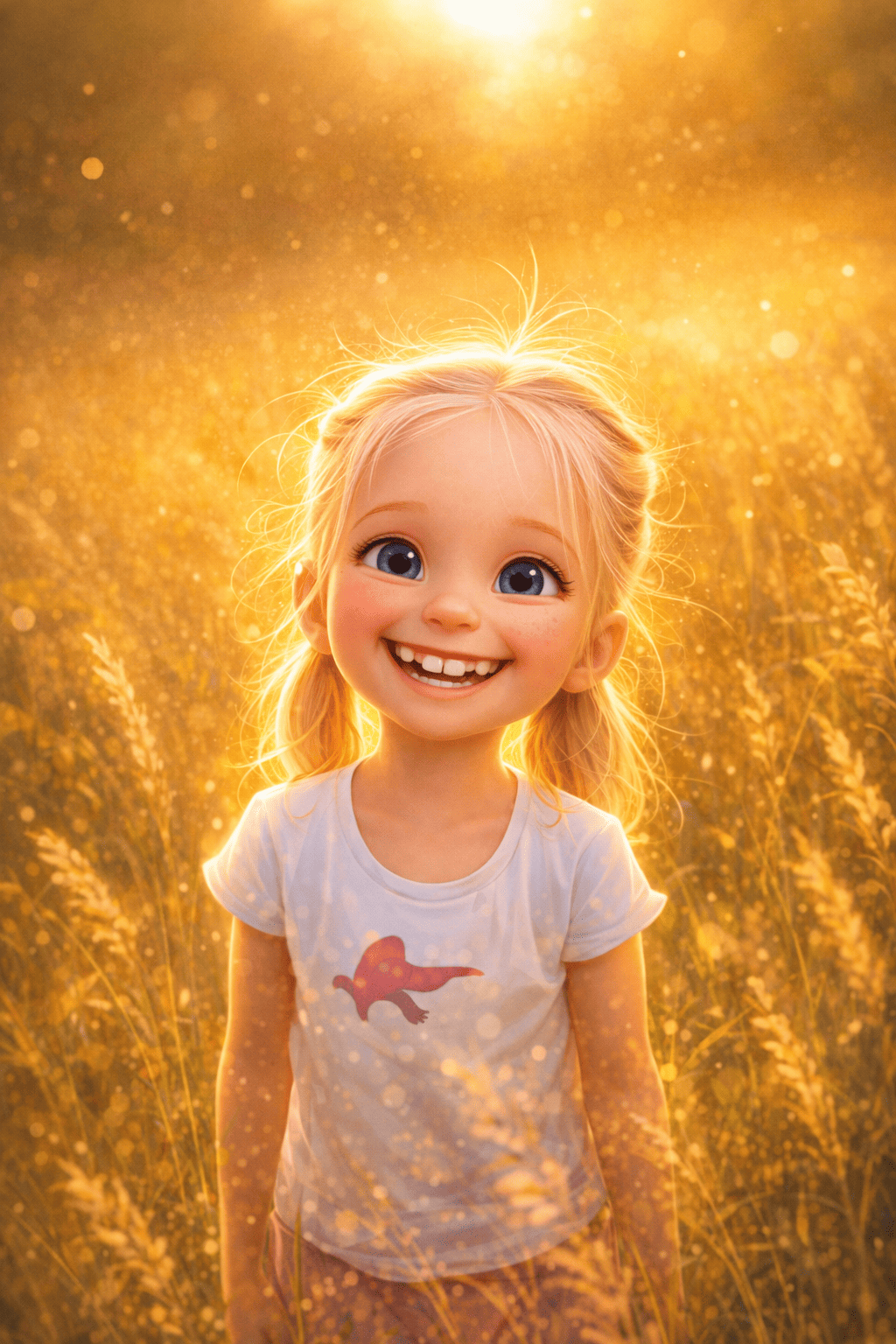 Licht zwischen goldenen gräsern