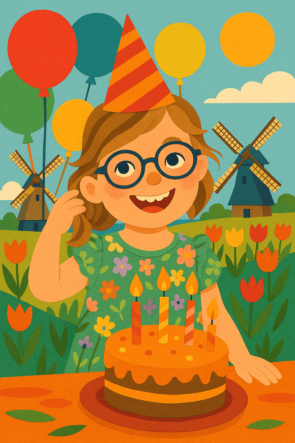 Illustration für Geburtstagsfreude in den niederlanden