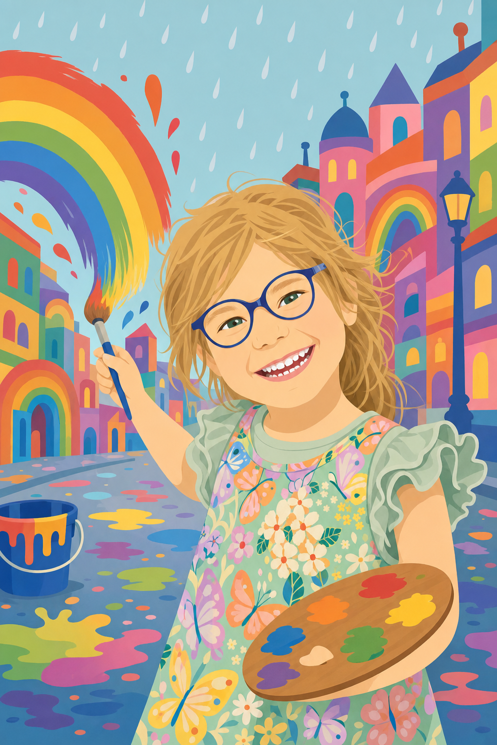 Malen in der regenbogenstadt