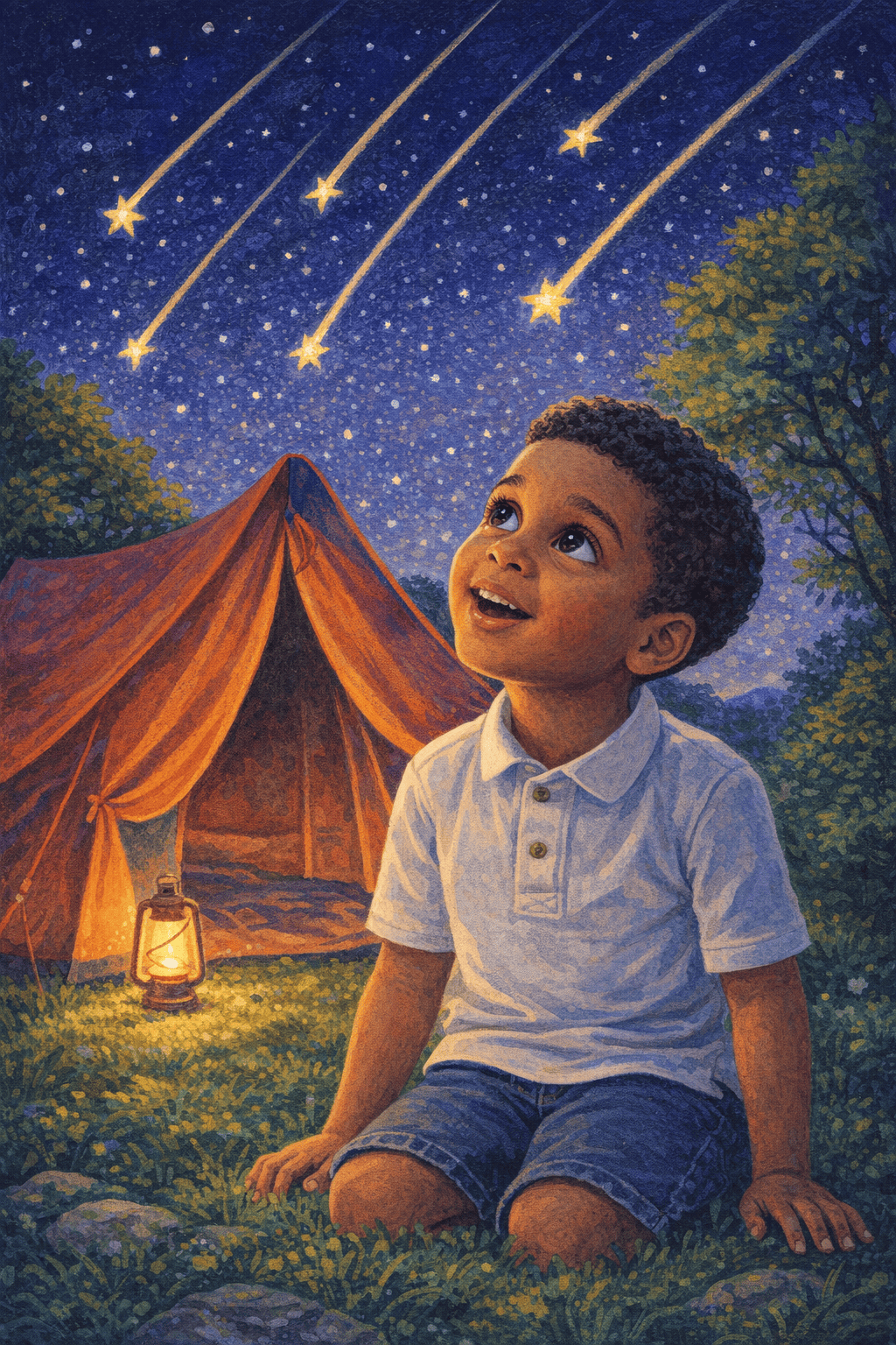 Zelt unter den fallenden sternen