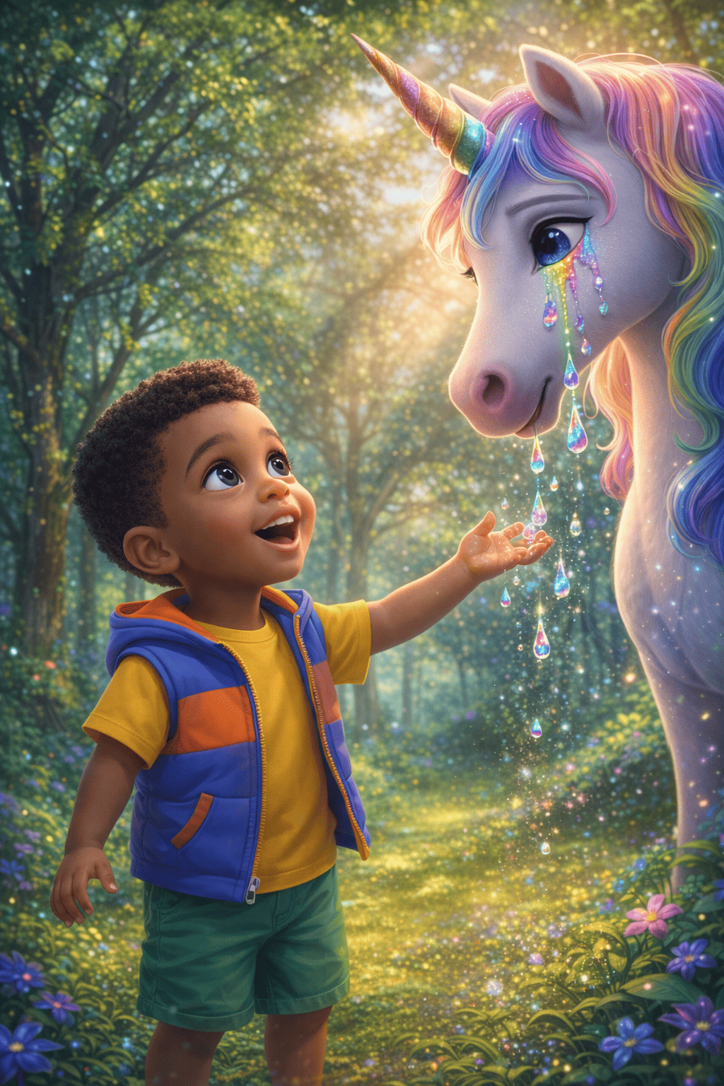 Die regenbogentränen der einhorn