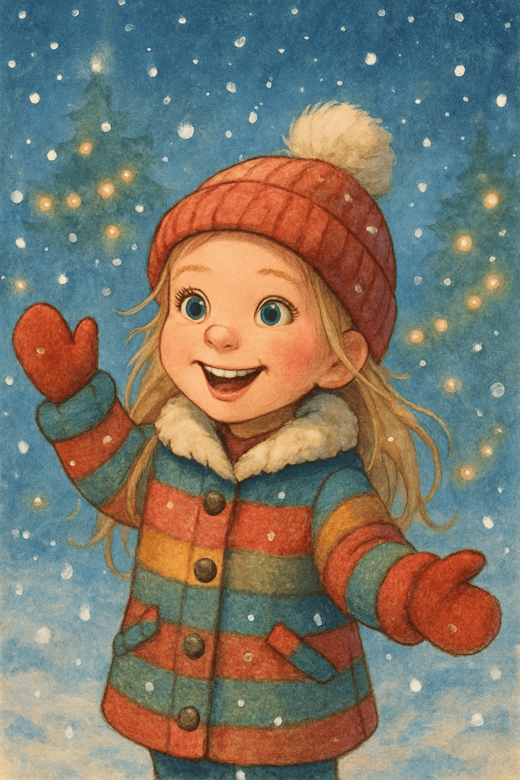 Illustration für Weihnachtszauber in den schneeflocken